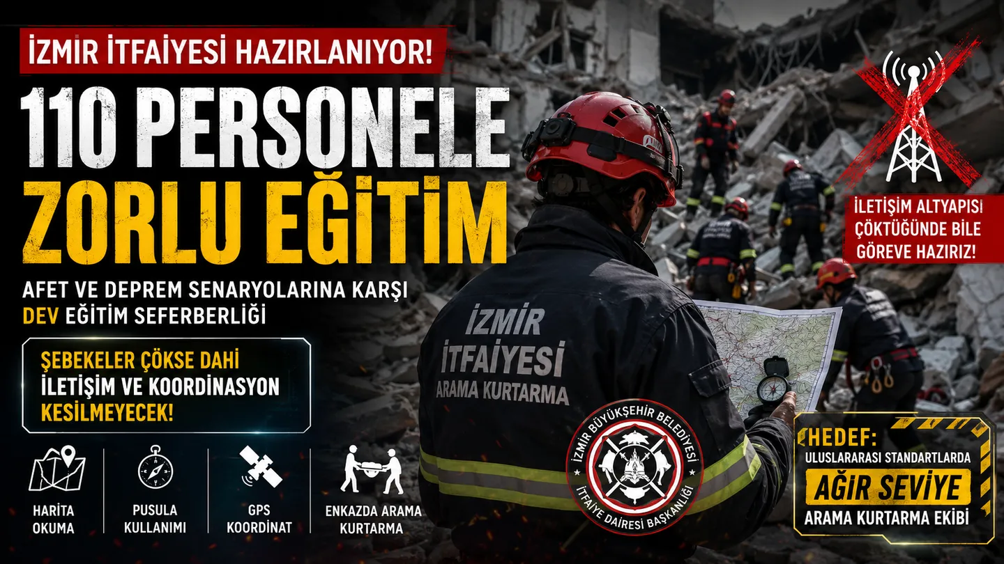 İzmir İtfaiyesinden Dev Afet Hamlesi: 110 Personel Kentsel Arama Kurtarma Eğitimine Alındı!