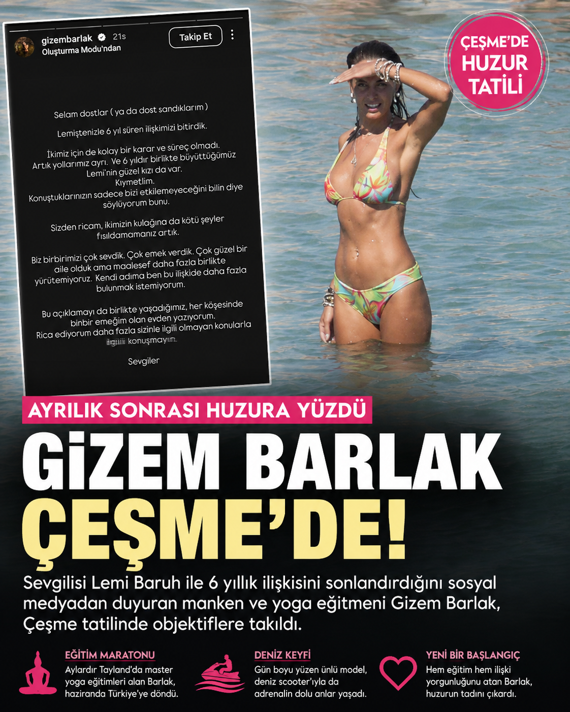 Gizem Barlak Çeşme tatilinde