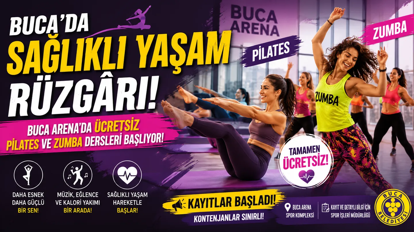 Buca’da Sağlıklı Yaşam Rüzgârı: Buca Arena’da Ücretsiz Pilates ve Zumba Dersleri Başlıyor!