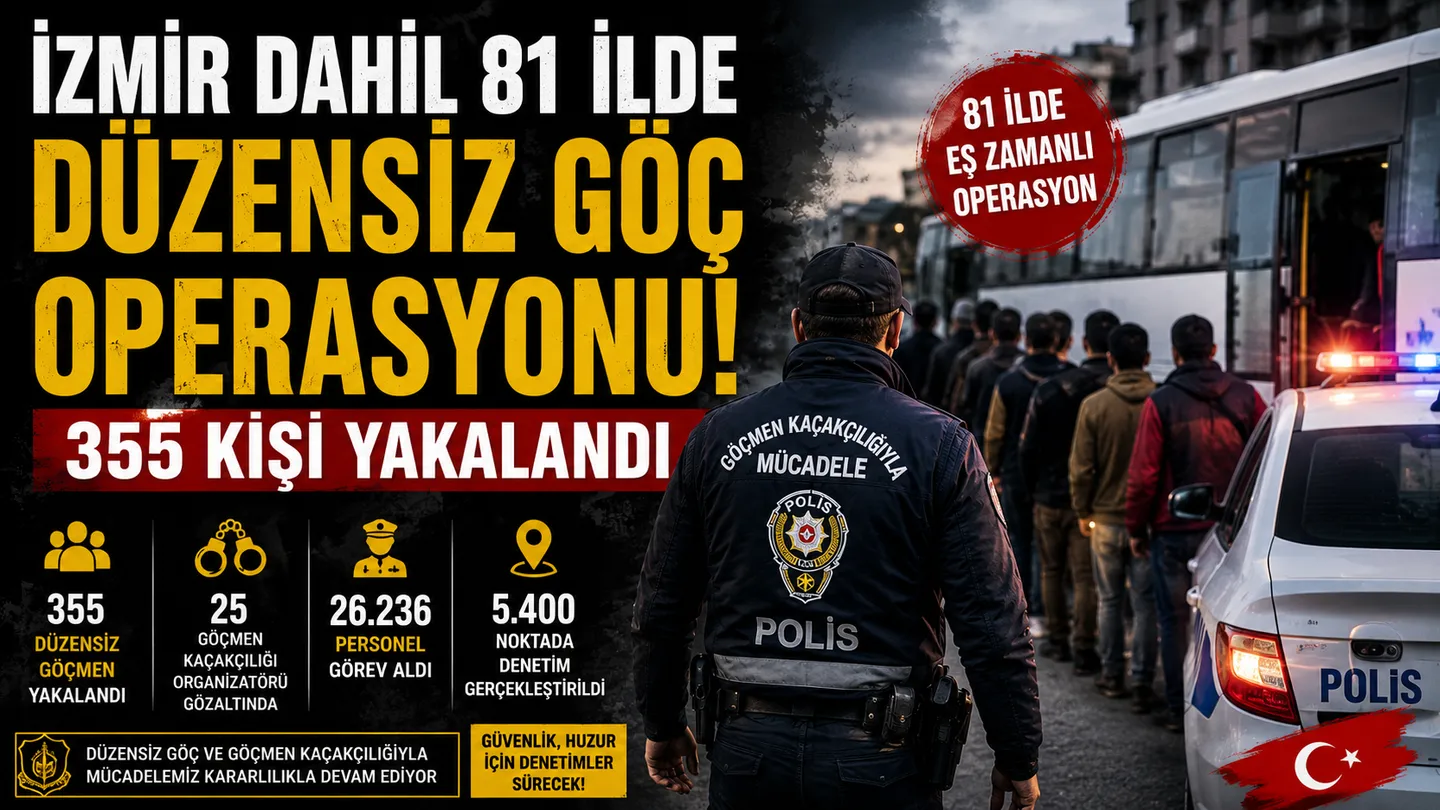 İzmir dahil 81 ilde düzensiz göç operasyonu! 355 kişi yakalandı