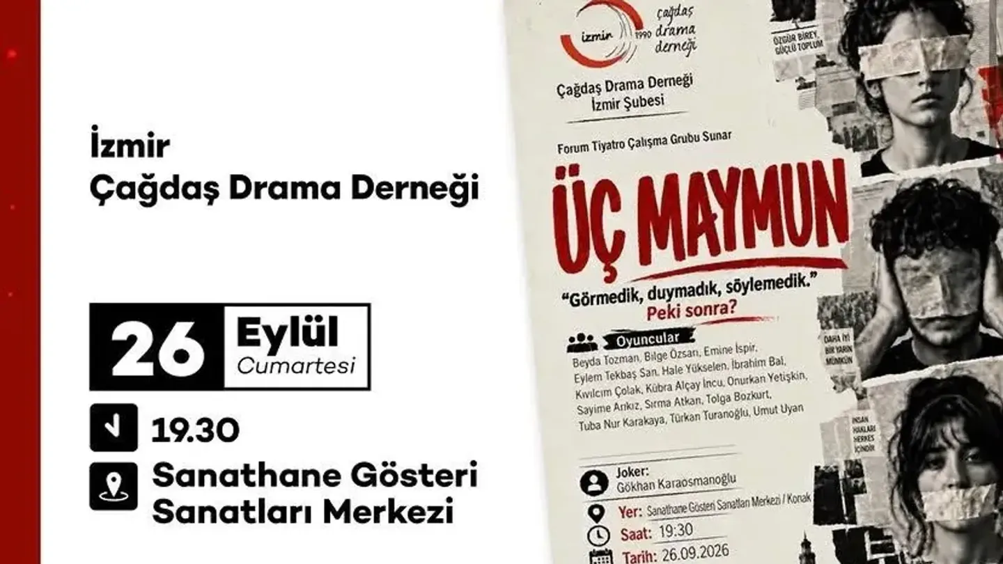 ‘Üç Maymun’ İzmir’de sahne alacak: Seyirci de oyunun parçası olacak