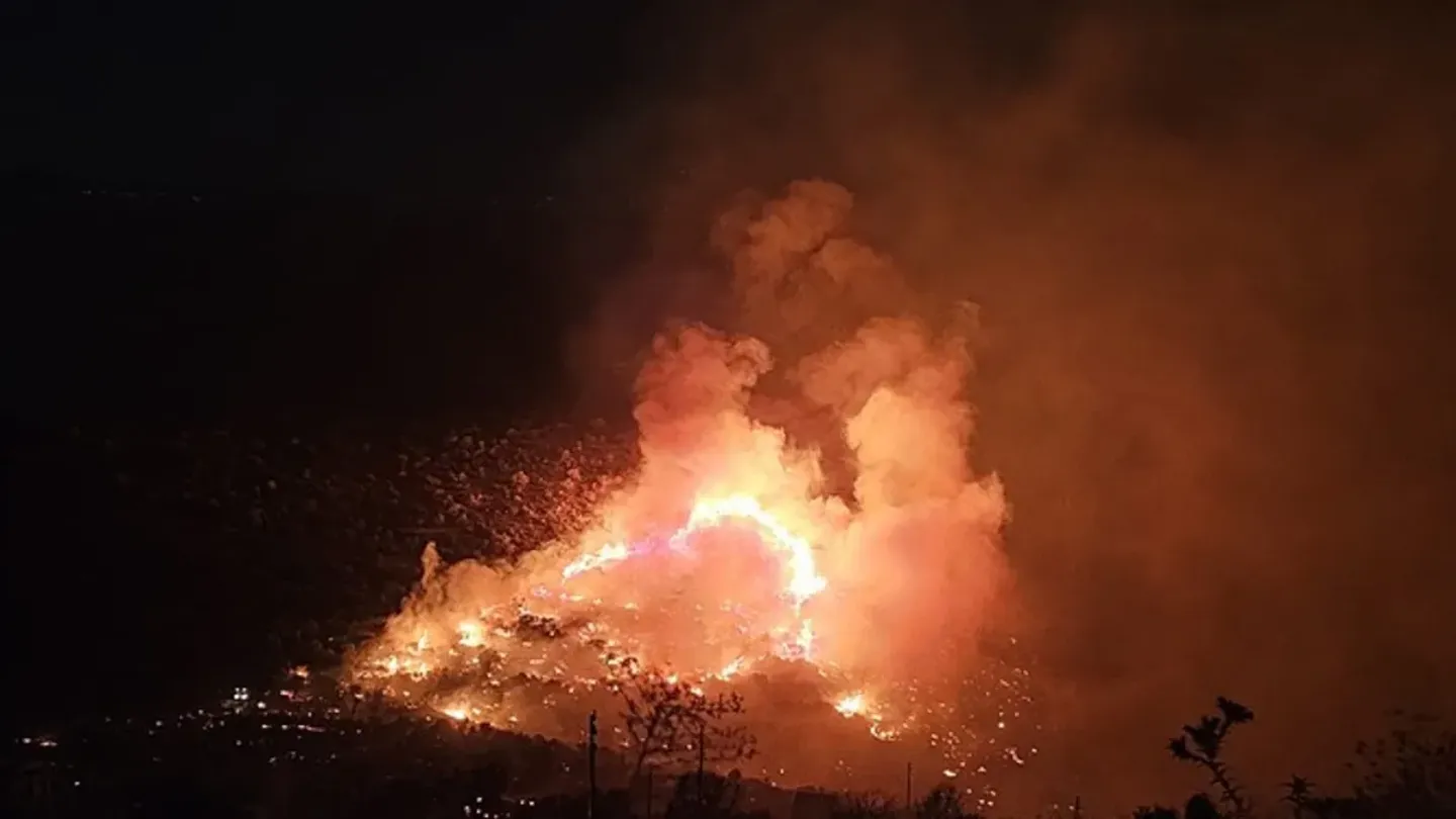 İzmir'de alevlerle mücadele! Yangının evlere ulaşması son anda engellendi